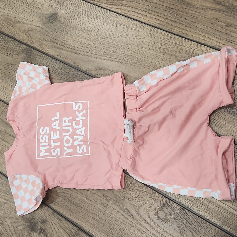 Amazon Kids Matching Set in Pink and White